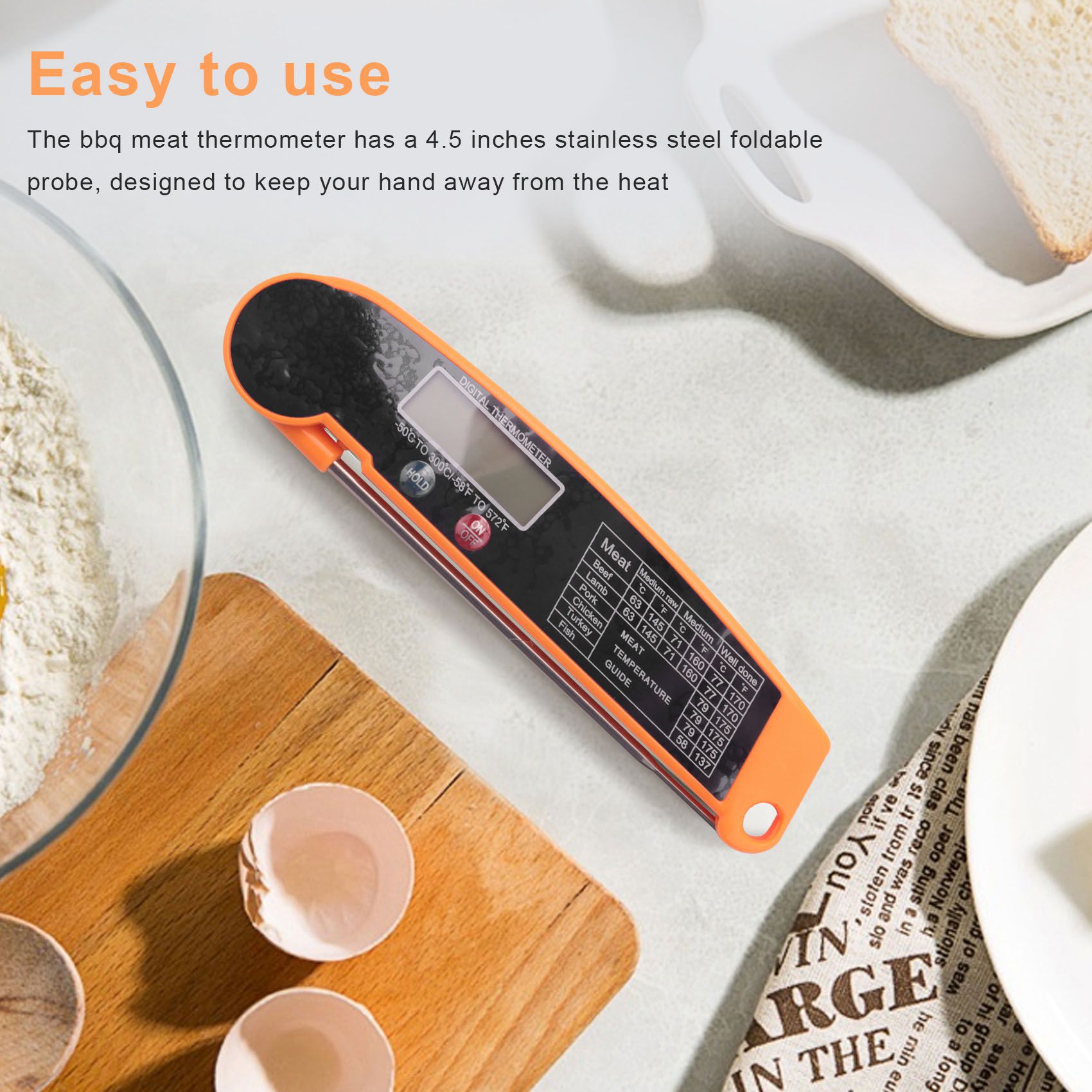 Instant Read Thermometer - Termômetro Digital de Leitura Instantânea ABMI
