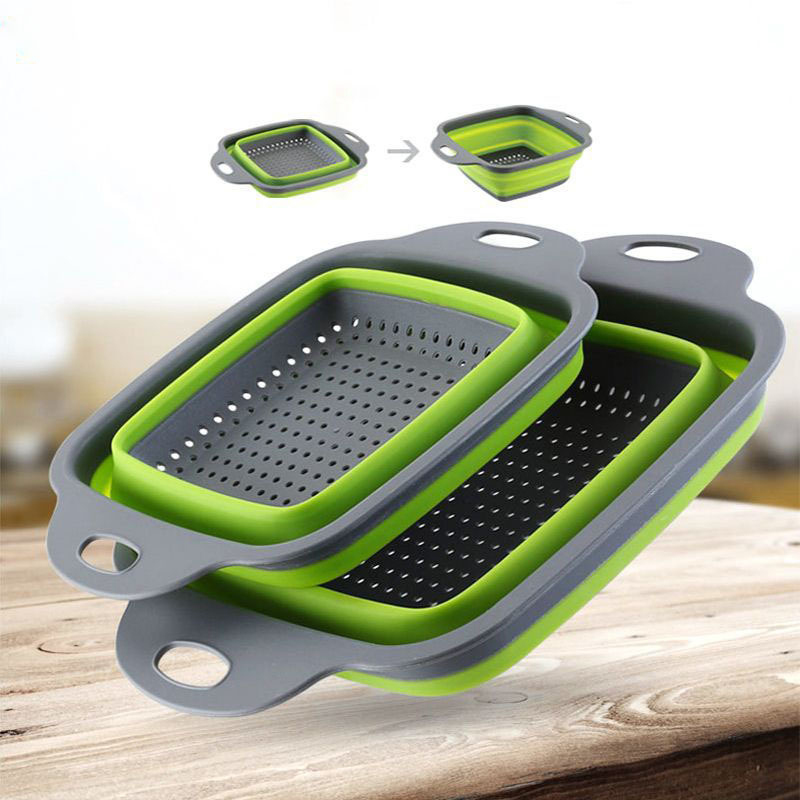 Kitchen Gadgets Dropshipping - Lmetjma quadrado dobrável escorredor de silicone