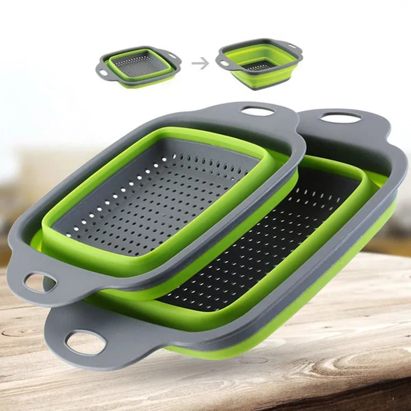 Silicone Steamer Basket - Novo dobrável cesta de lavagem vegetal