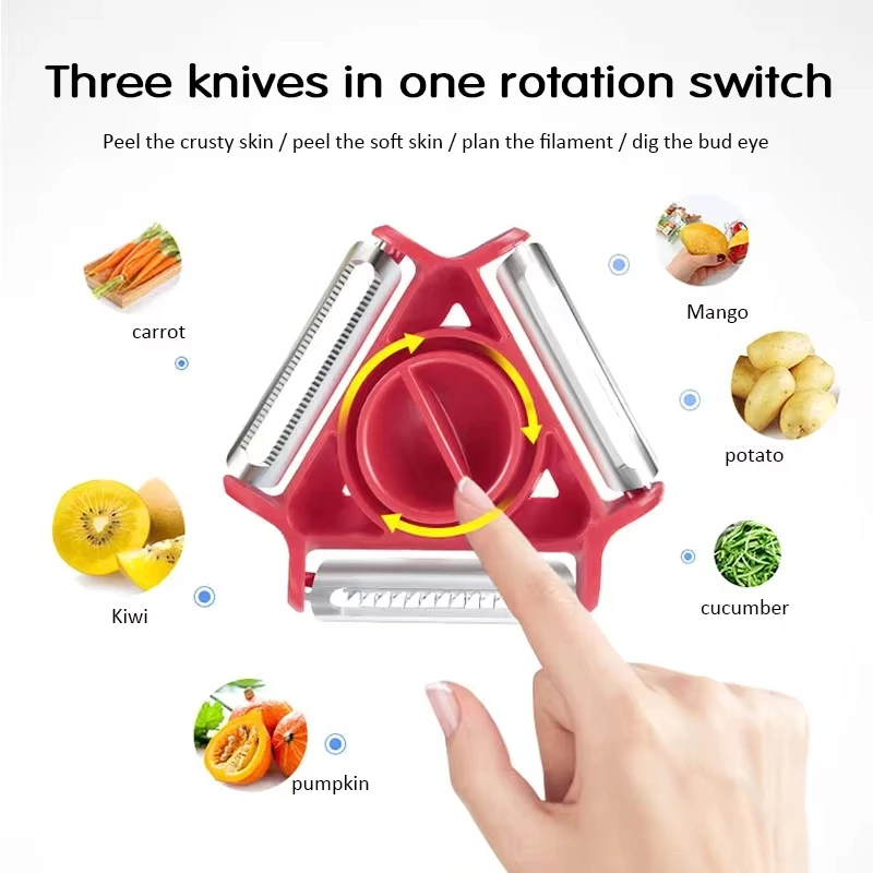 Vegetable Kitchen Gadgets - Conjunto de Descascadores Trio 1PC: Descascador