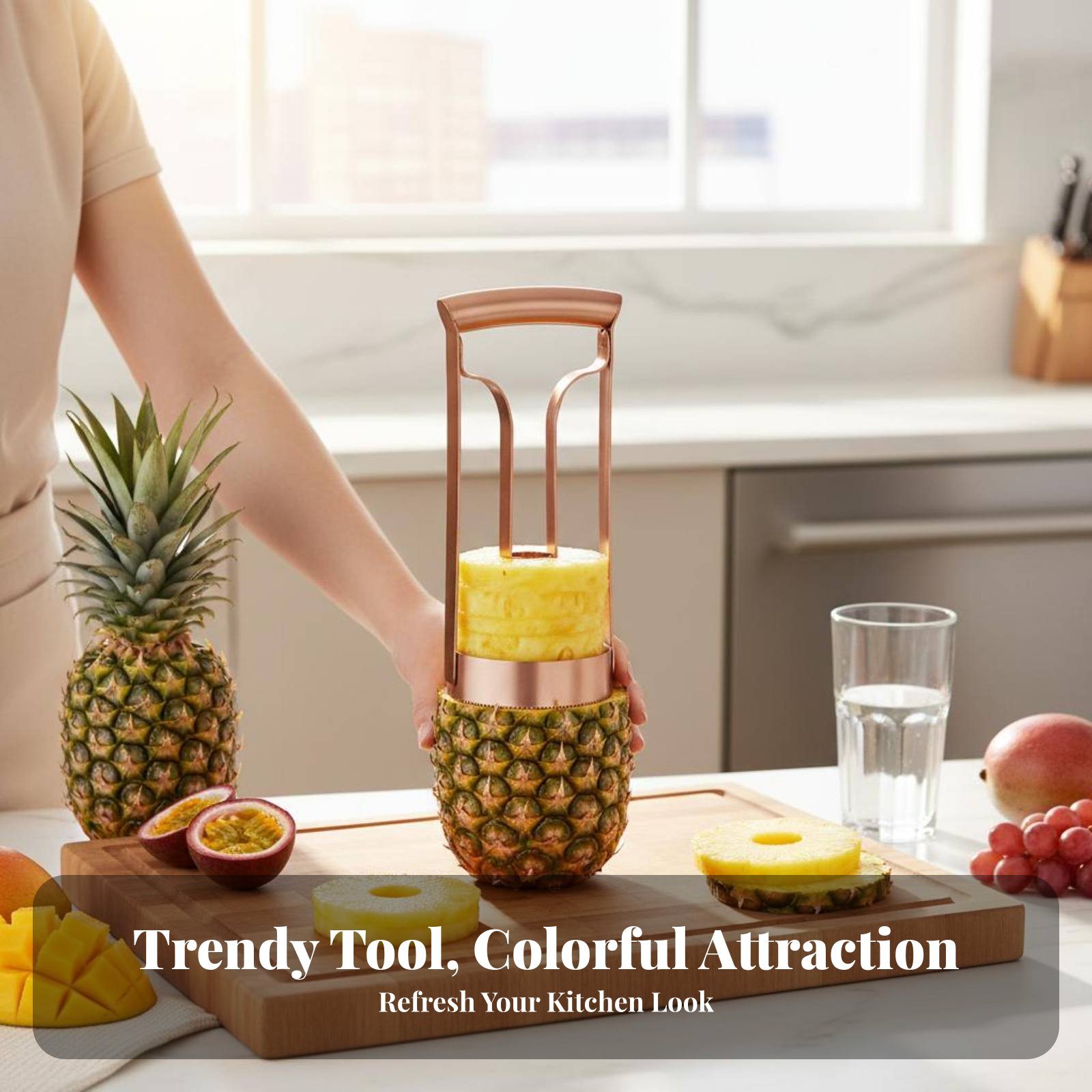 Cortador de Abacaxi em Aço Ino - Vegetable Kitchen Gadgets avaliação e preço