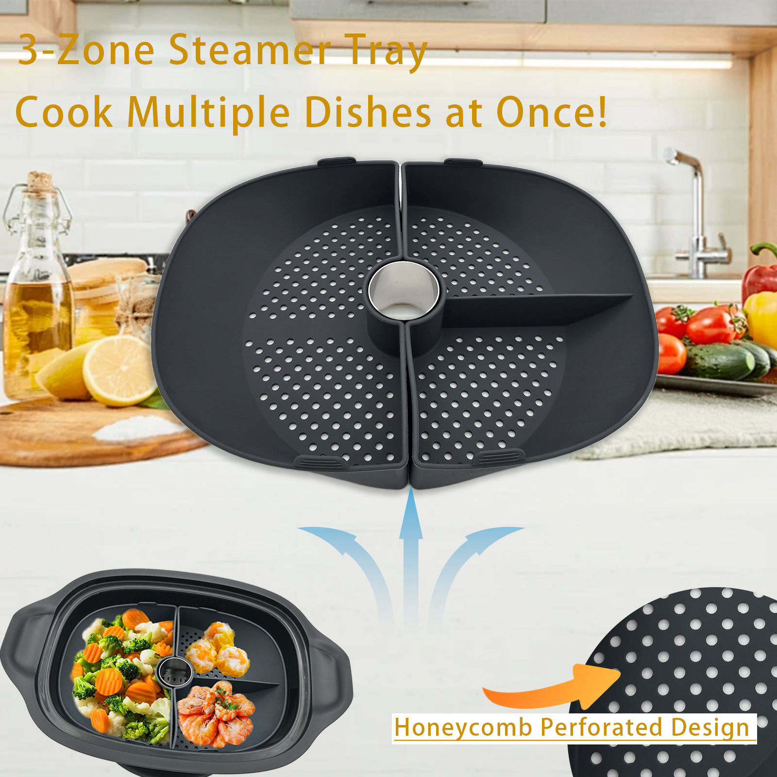 Divisor de cesta de vapor de s - Silicone Steamer Basket avaliação e preço