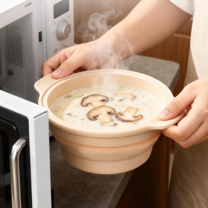 Panela a pequena silicone dobr - Silicone Steamer Basket avaliação e preço