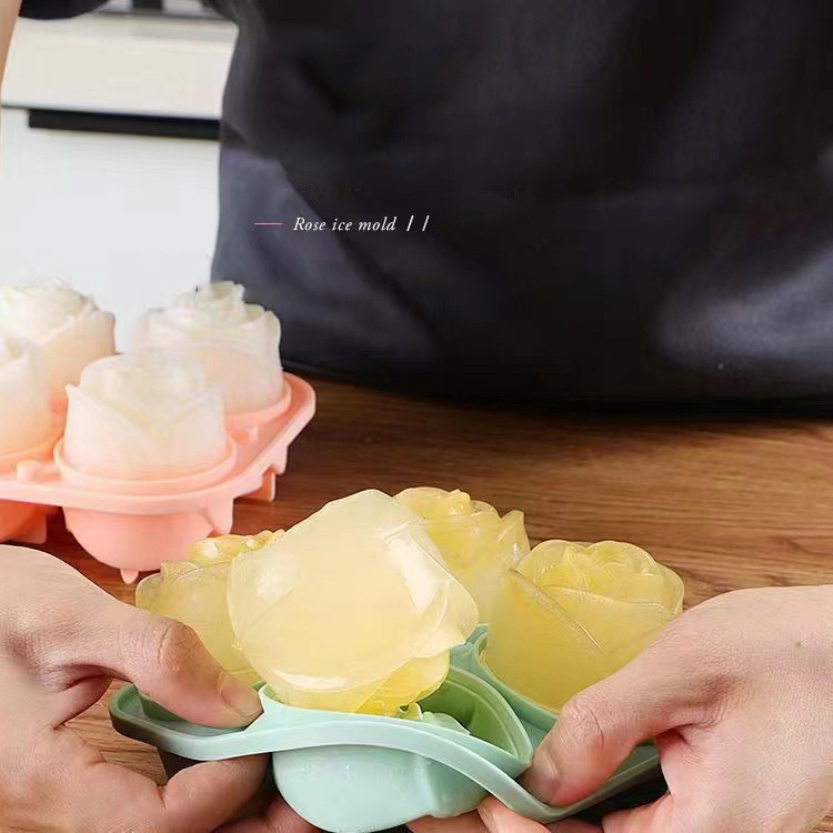 Moldes de gelo rosa 3d, 4 bura - Kitchen Gadgets Ninja avaliação e preço