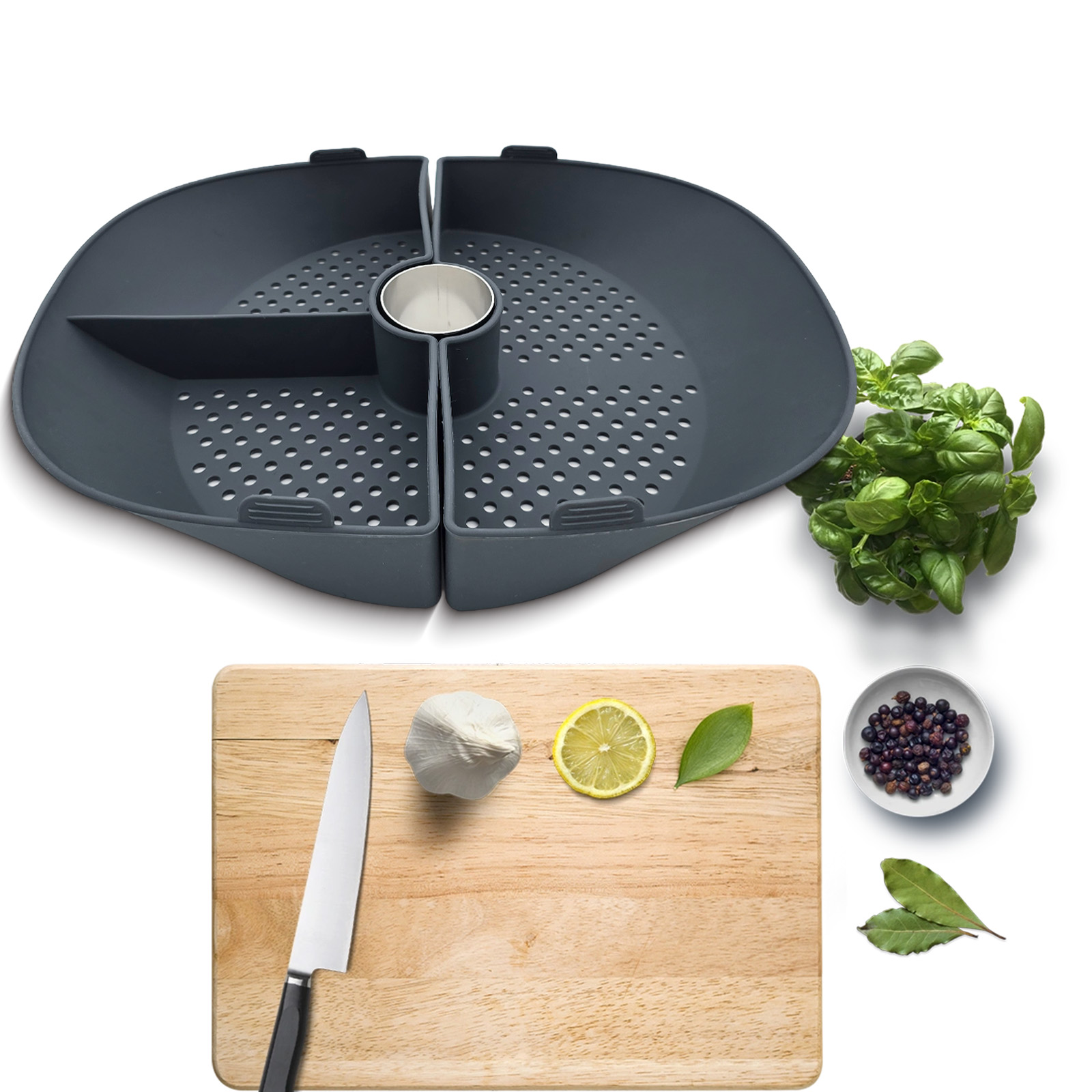 Divisor de cesta de vapor de s - Silicone Steamer Basket avaliação e preço