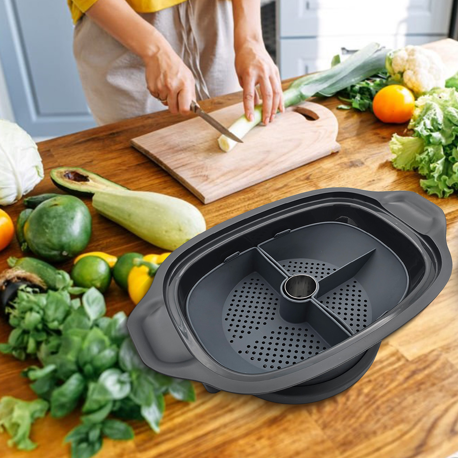 Divisor de cesta de vapor de s - Silicone Steamer Basket avaliação e preço